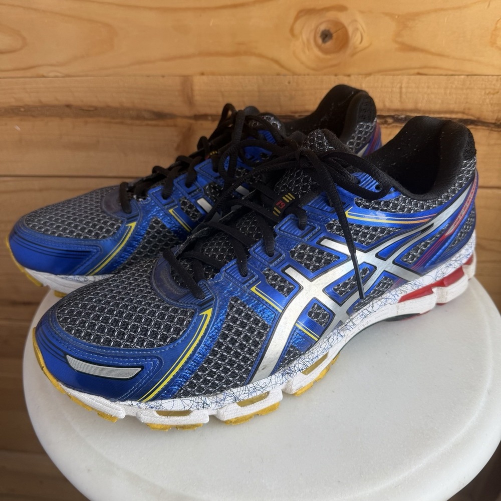 Asics Gel Kayano 19 T342N Black/Lightning/Blue RUNNING Shoe Size 13